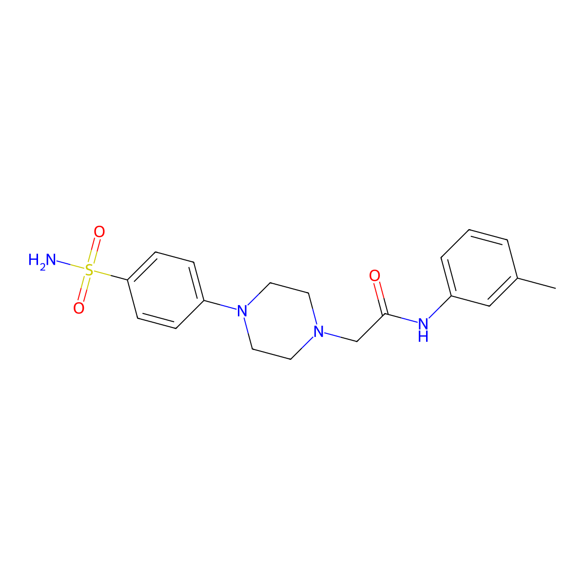 N-(3-methylphenyl)-2-[4-(4-sulfamoylphenyl)piperazin-1-yl]acetamide molecular structure, CAS 1624438-65-8