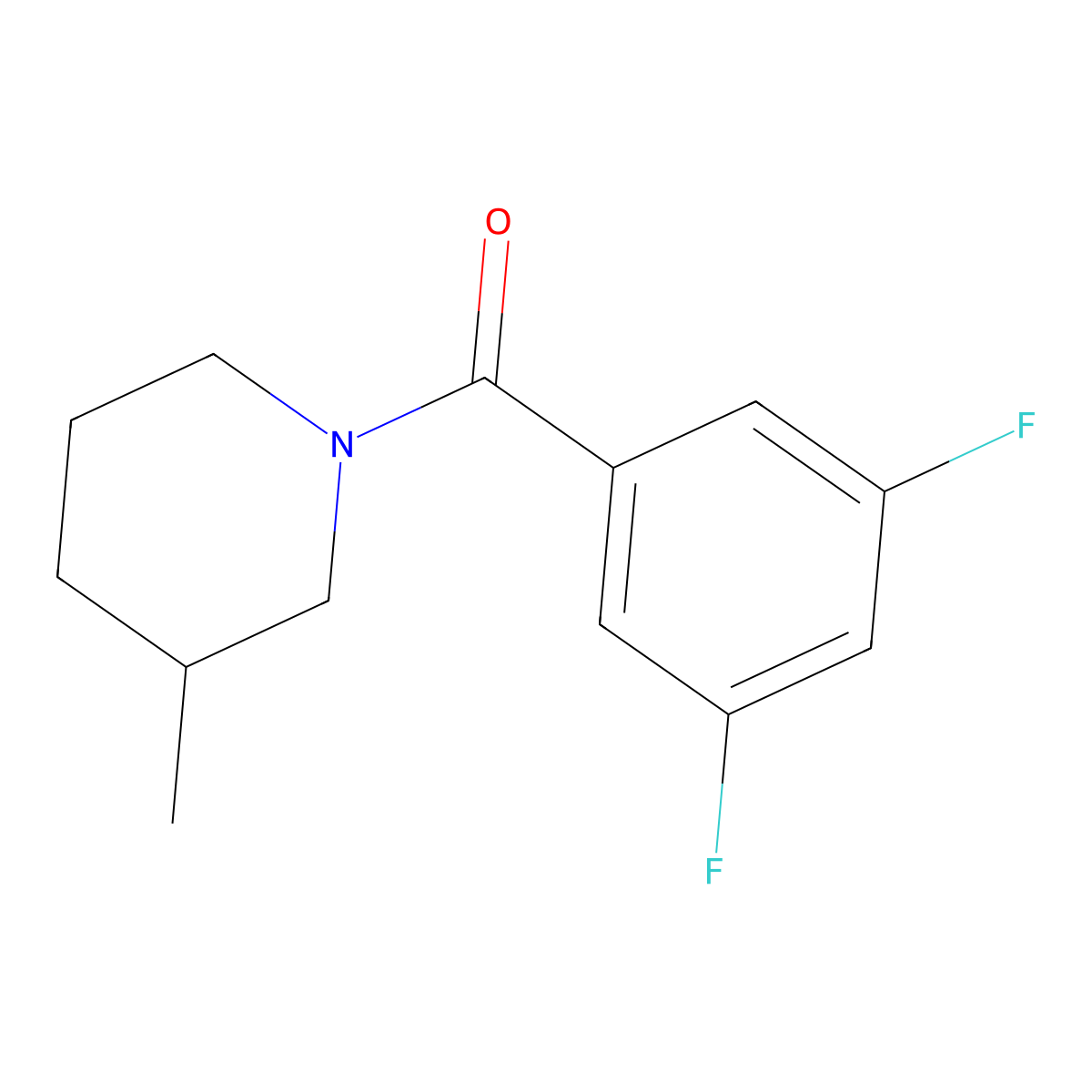 (3,5-Difluorophenyl)(3-methyl-1-piperidinyl)methanone molecular structure, CAS 1624461-49-9