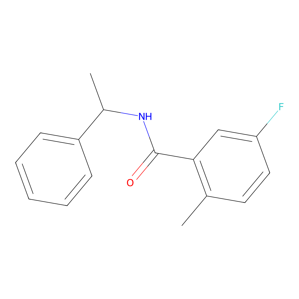 5-Fluoro-2-methyl-N-(1-phenylethyl)benzamide molecular structure, CAS 1624508-72-0