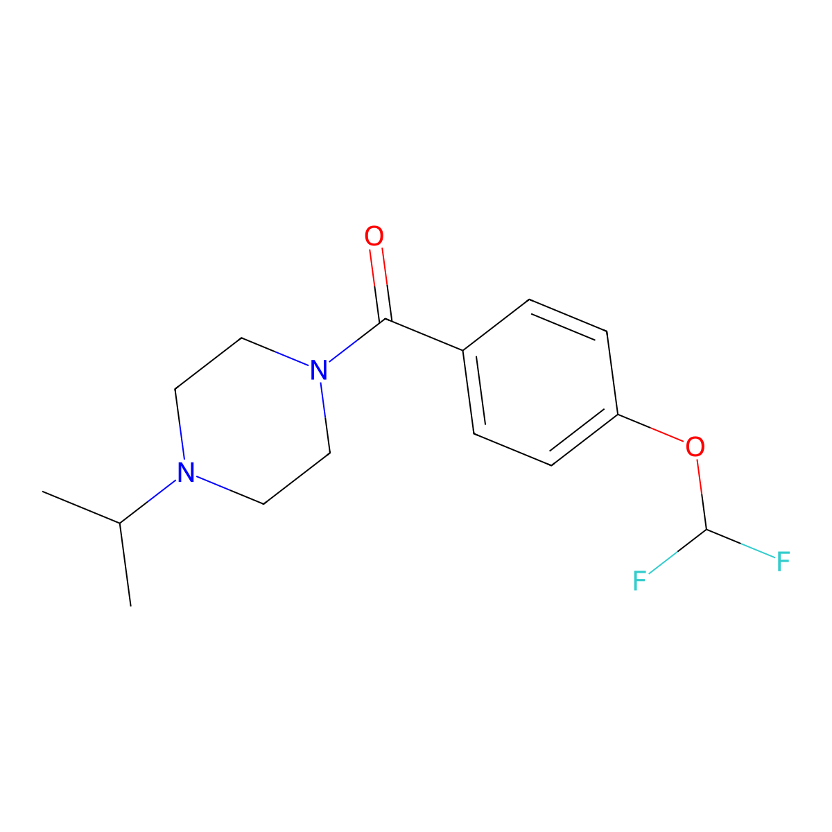 [4-(Difluoromethoxy)phenyl][4-(1-methylethyl)-1-piperazinyl]methanone molecular structure, CAS 1624514-92-6