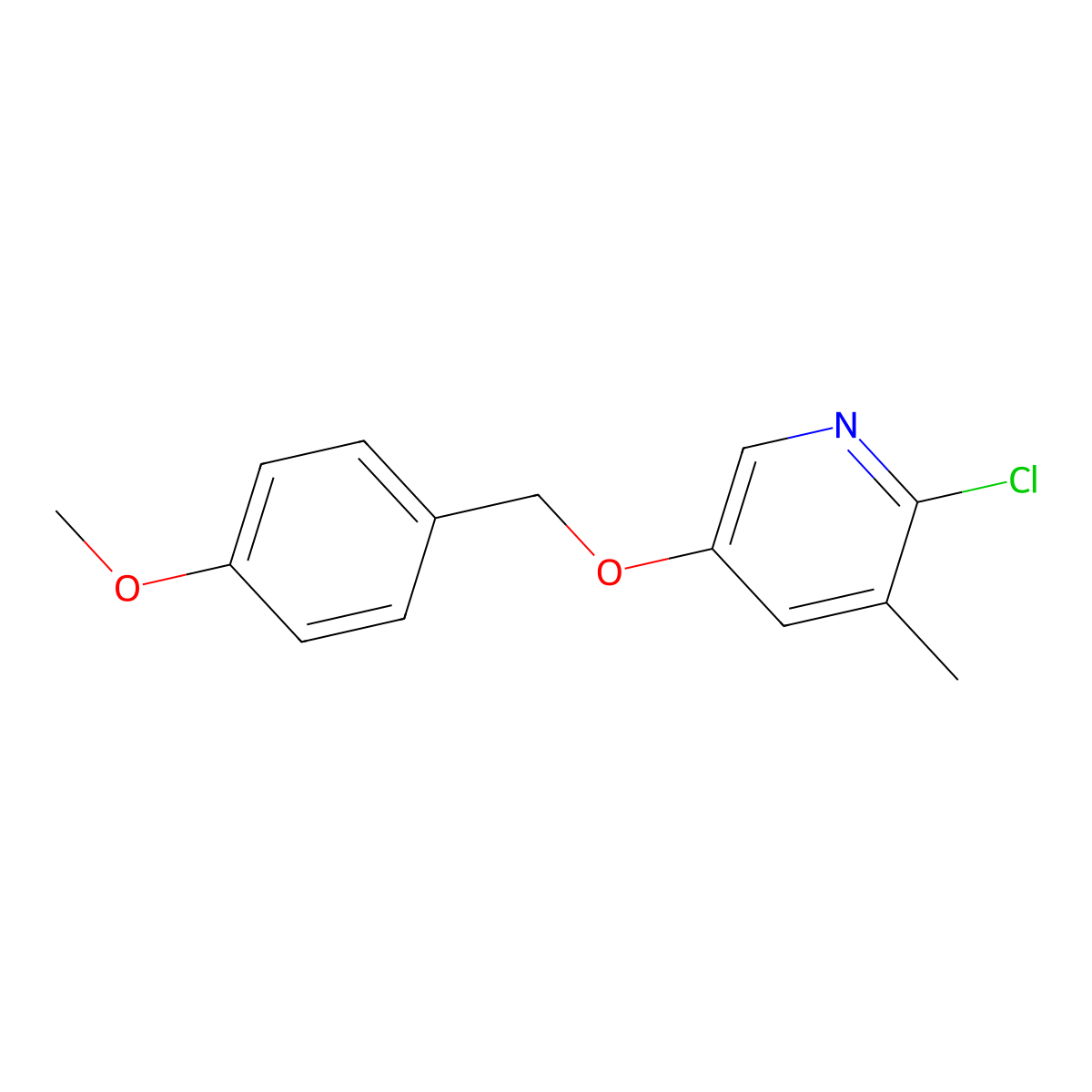 2-Chloro-5-((4-methoxybenzyl)oxy)-3-methylpyridine molecular structure, CAS 1624607-03-9