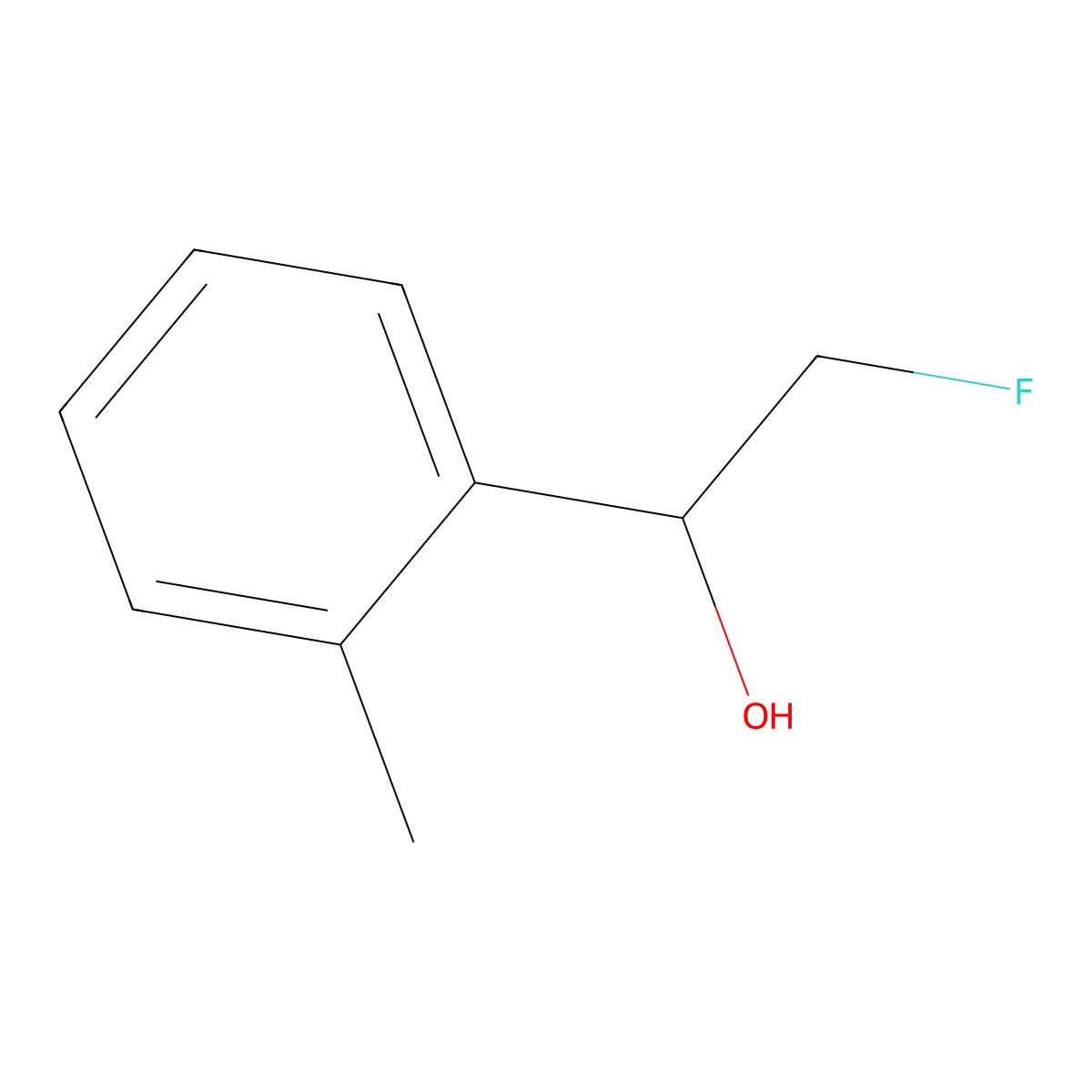 2-Fluoro-1-(2-methylphenyl)ethan-1-ol molecular structure, CAS 1624628-39-2