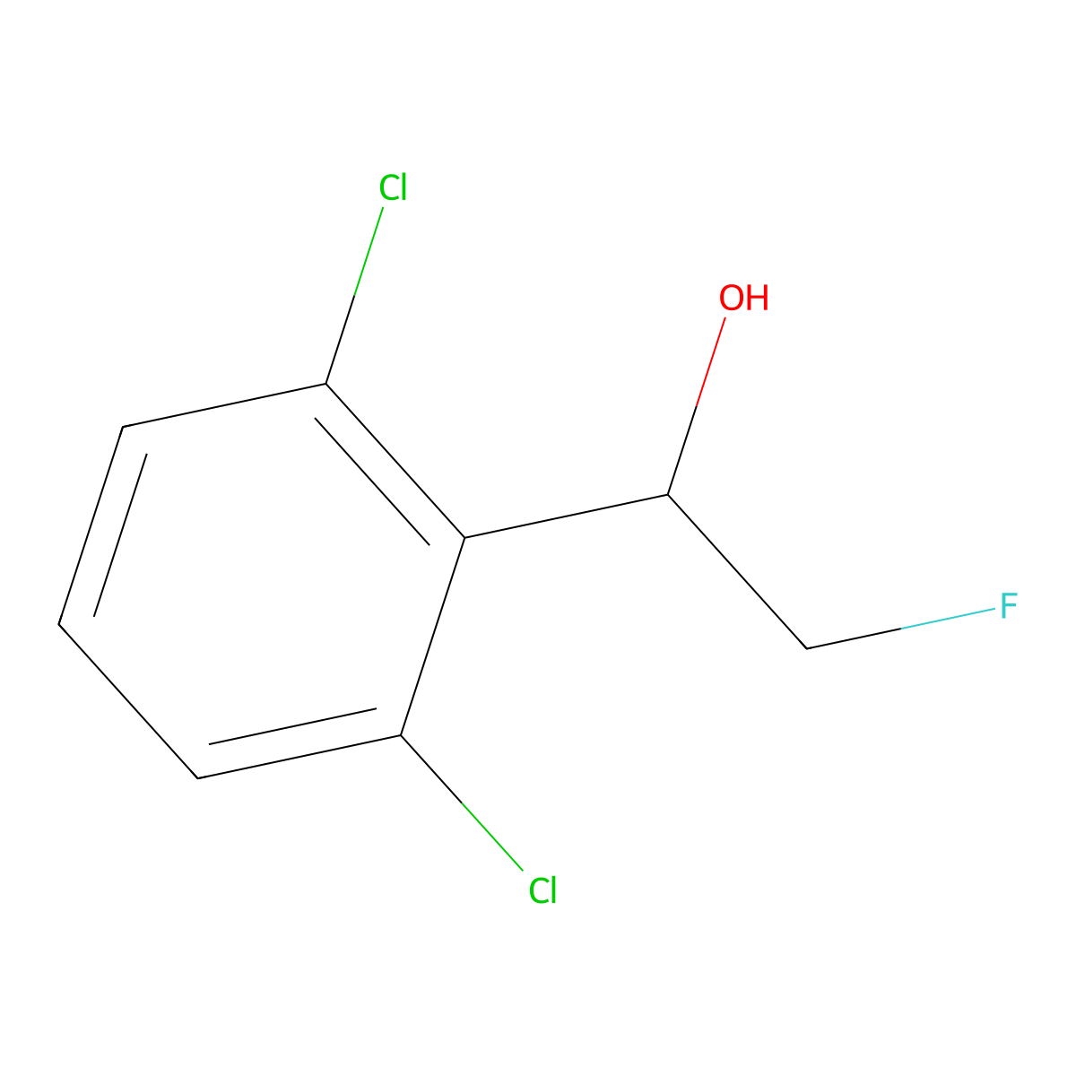 1-(2,6-Dichlorophenyl)-2-fluoroethan-1-ol molecular structure, CAS 1624628-55-2