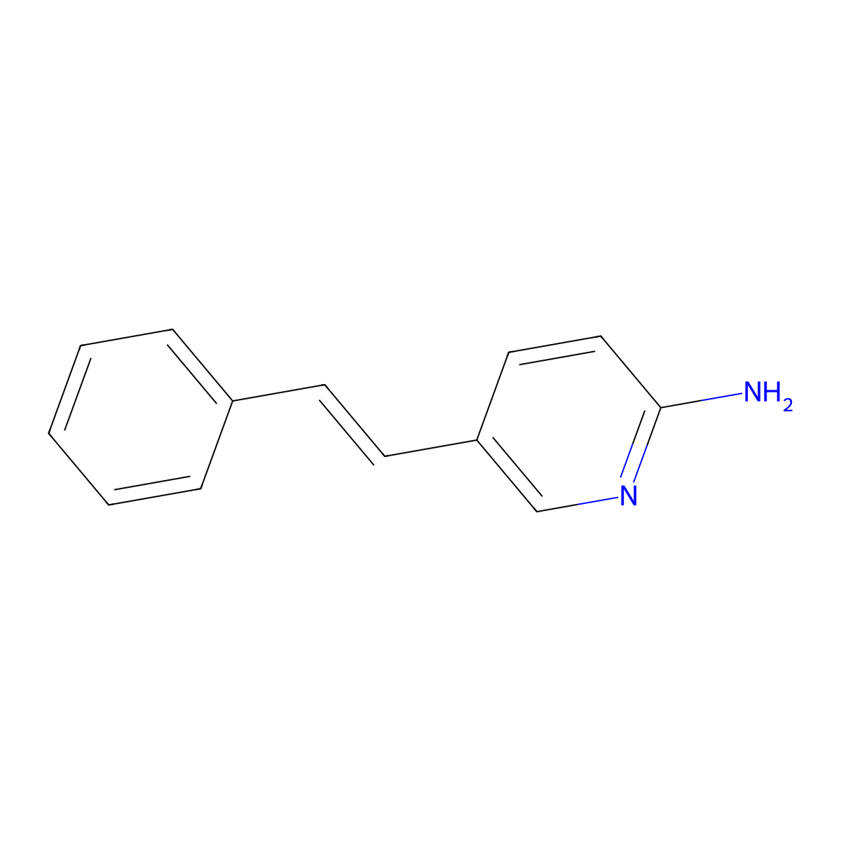 5-[(E)-2-phenylethenyl]pyridin-2-amine molecular structure, CAS 162465-75-0