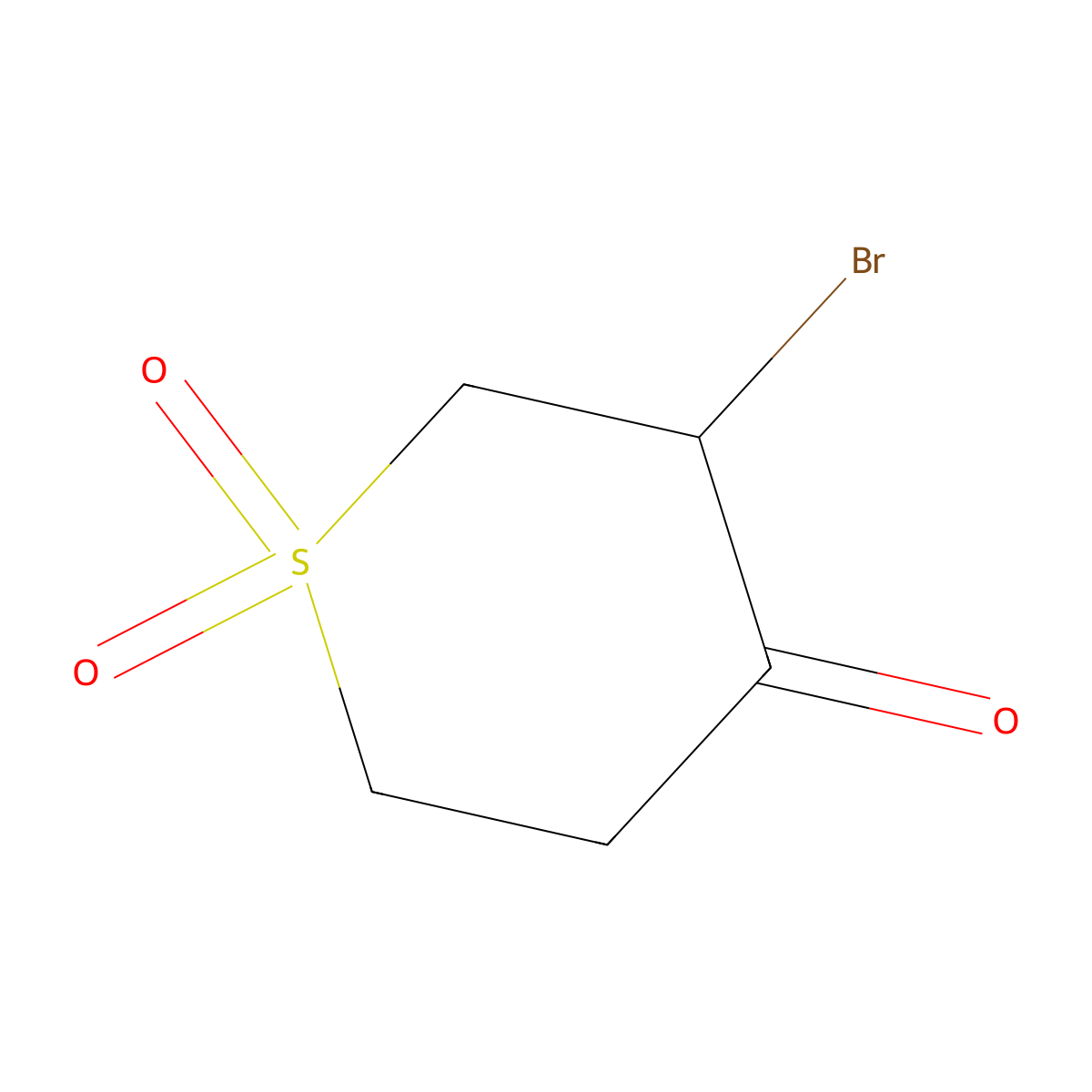 3-Bromodihydro-2H-thiopyran-4(3H)-one 1,1-dioxide molecular structure, CAS 162467-21-2