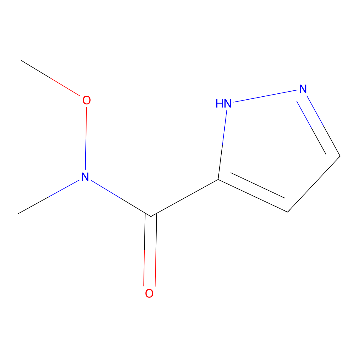 N-methoxy-N-methyl-1H-pyrazole-5-carboxamide molecular structure, CAS 162468-84-0