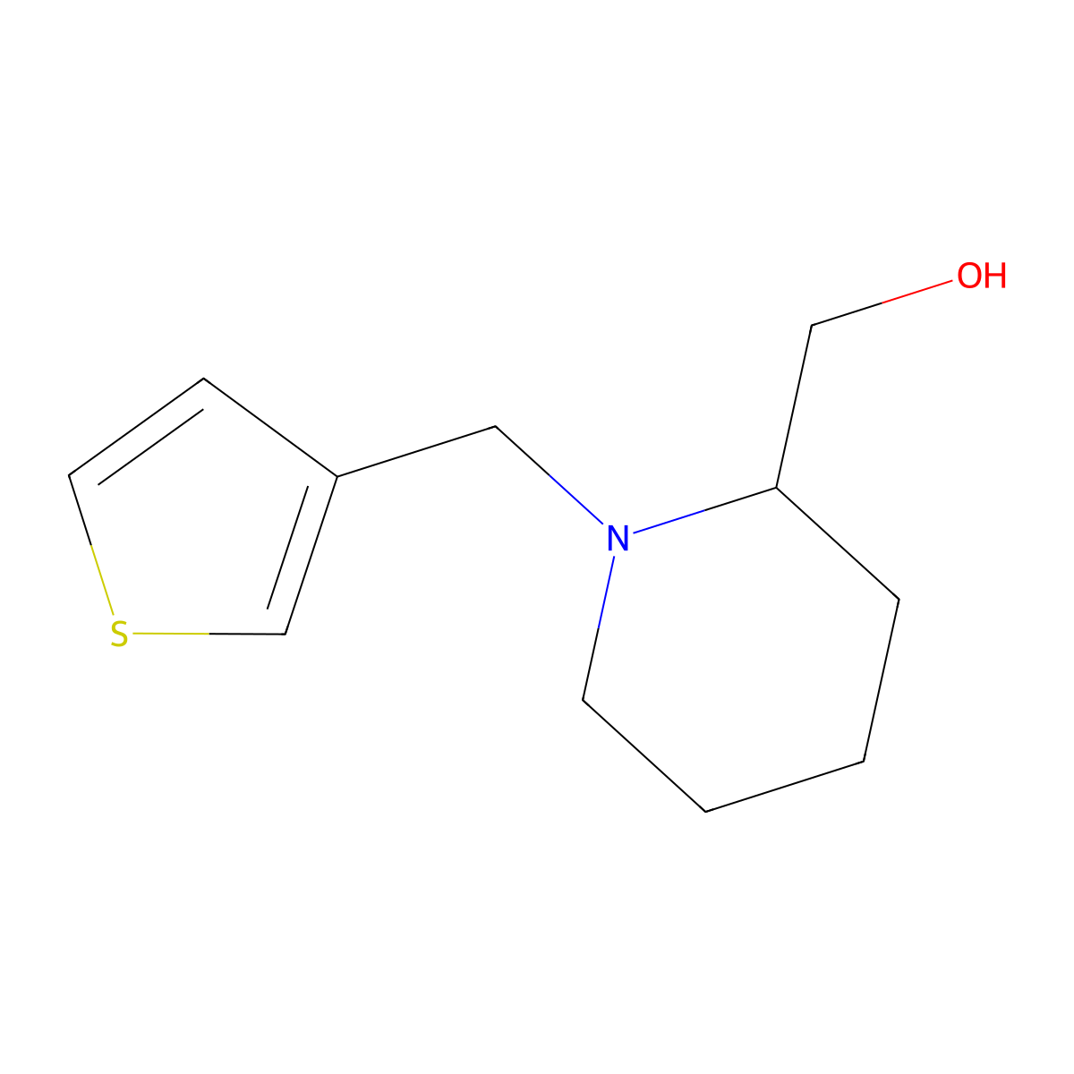 [1-(Thiophen-3-ylmethyl)piperidin-2-yl]methanol molecular structure, CAS 162469-57-0