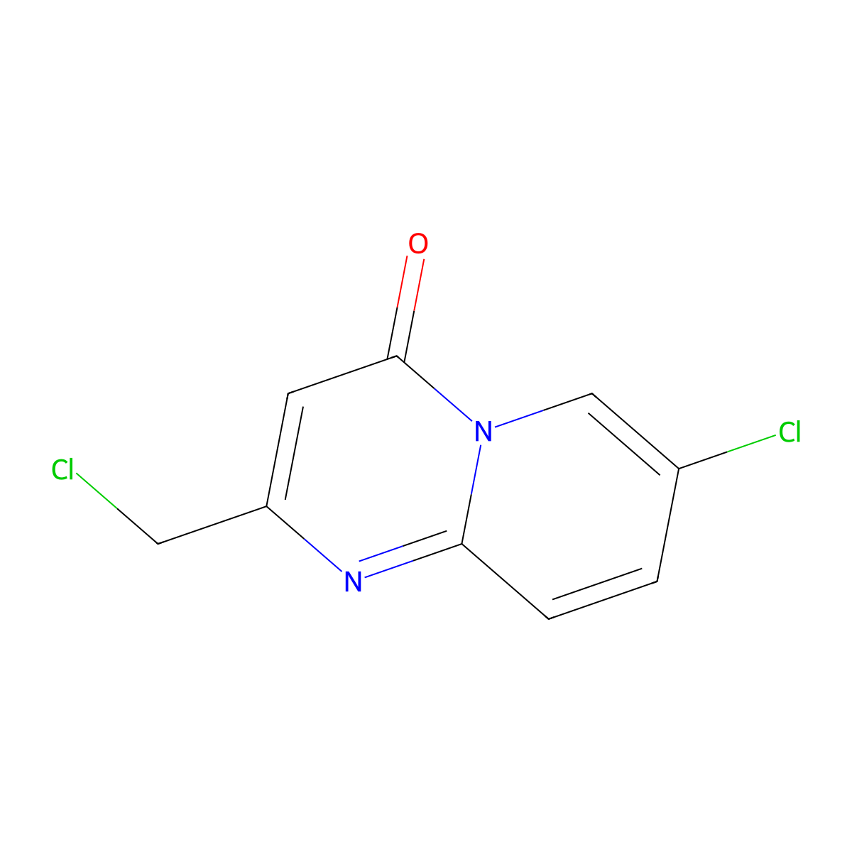 7-chloro-2-(chloromethyl)-4H-pyrido(1,2-a)pyrimidin-4-one molecular structure, CAS 162469-87-6