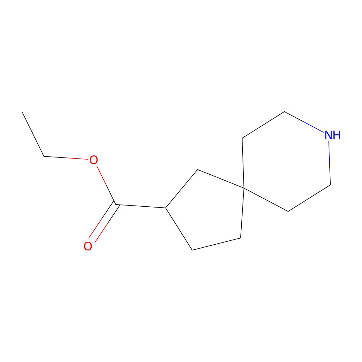 Ethyl 8-azaspiro[4.5]decane-2-carboxylate molecular structure, CAS 1624799-99-0