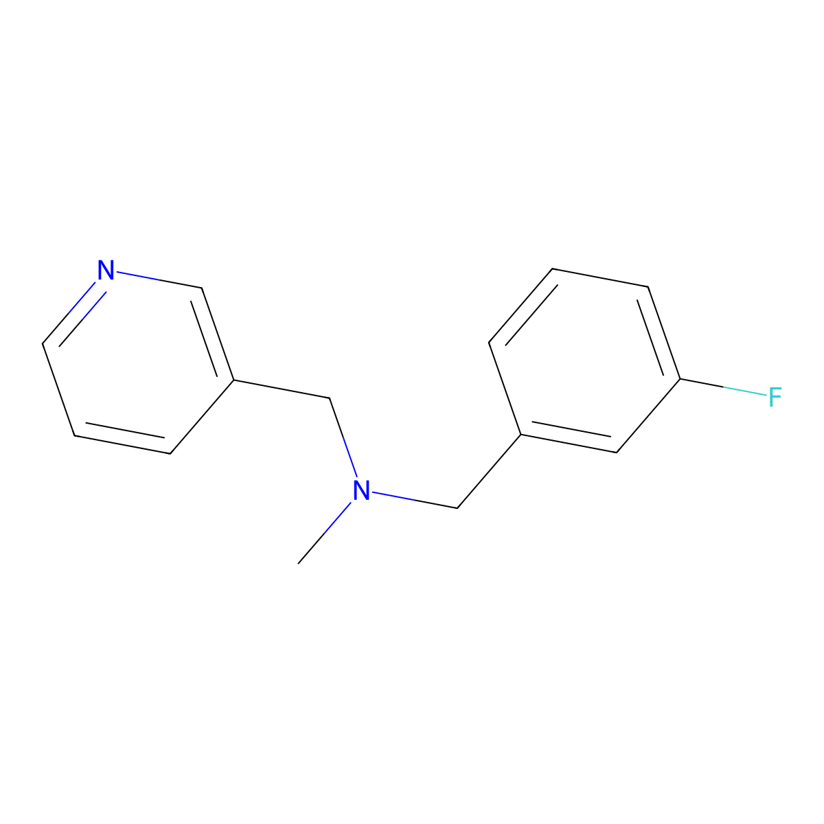 [(3-Fluorophenyl)methyl](methyl)[(pyridin-3-yl)methyl]amine molecular structure, CAS 1624851-41-7