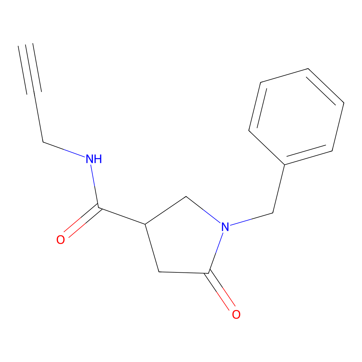 1-benzyl-5-oxo-N-(prop-2-yn-1-yl)pyrrolidine-3-carboxamide molecular structure, CAS 1624874-39-0