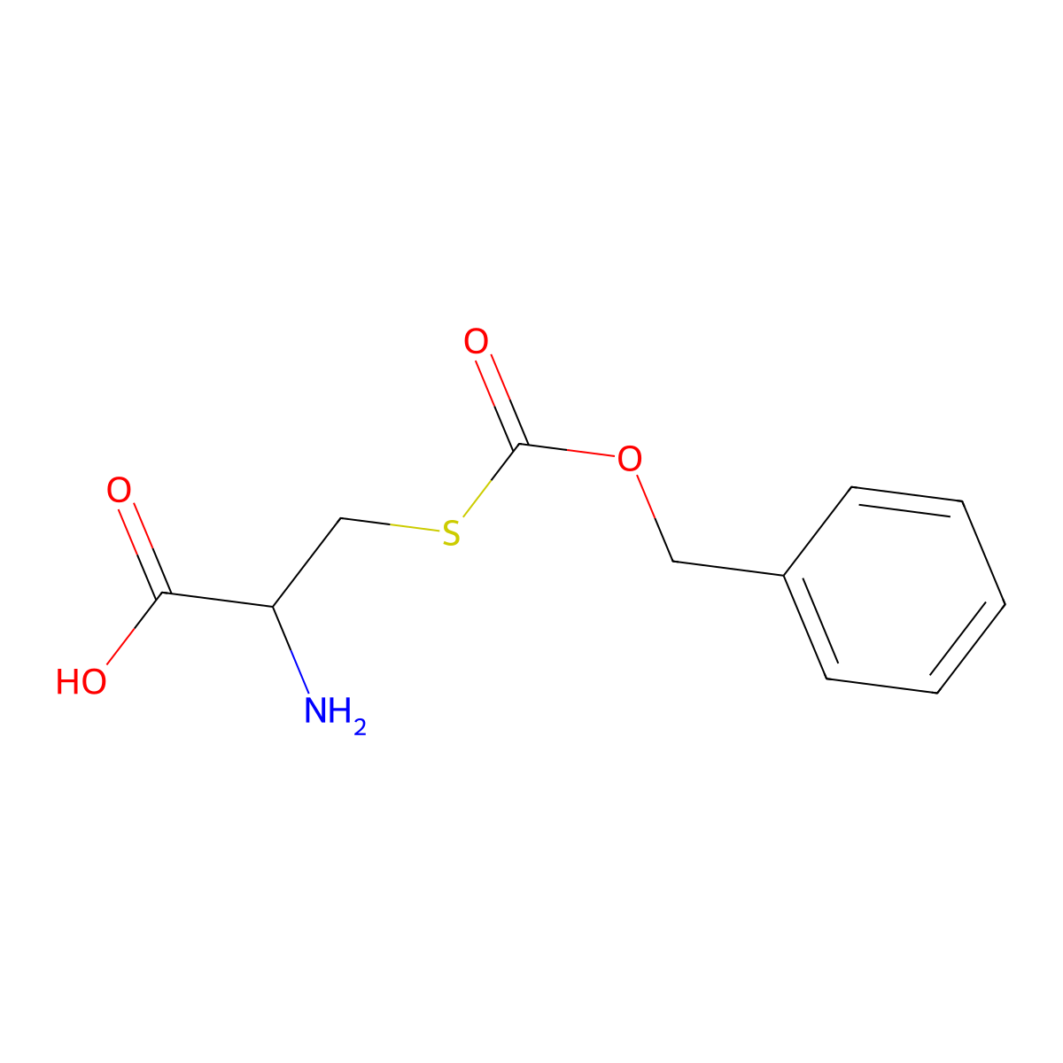 (R)-2-Amino-3-(((benzyloxy)carbonyl)thio)propanoic acid molecular structure, CAS 1625-72-5