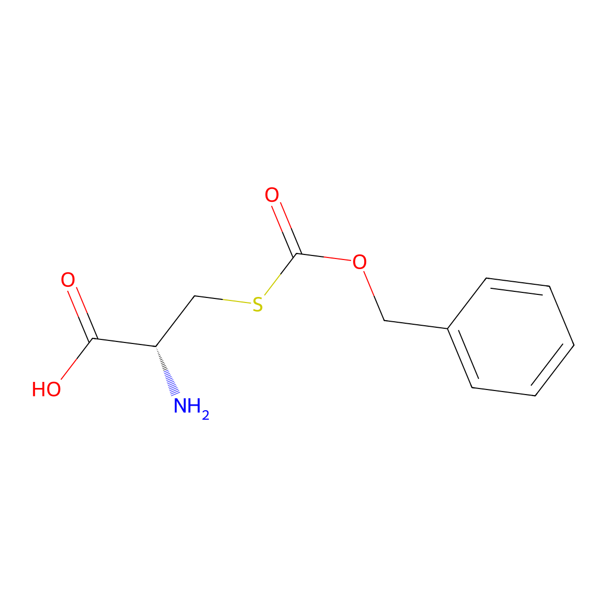 (R)-2-Amino-3-(((benzyloxy)carbonyl)thio)propanoic acid molecular structure, CAS 1625-72-5