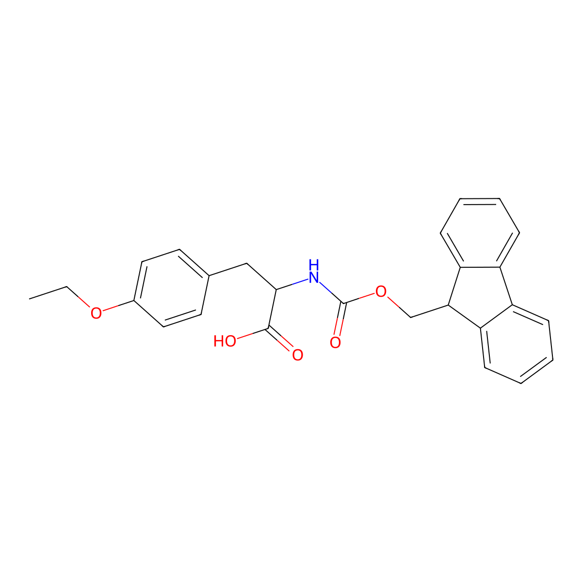 Fmoc-D-Tyr(4-Et)-OH molecular structure, CAS 162502-65-0