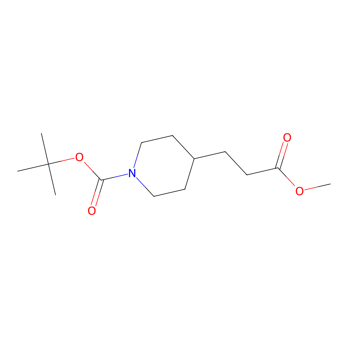 Methyl N-Boc-4-piperidinepropionate molecular structure, CAS 162504-75-8