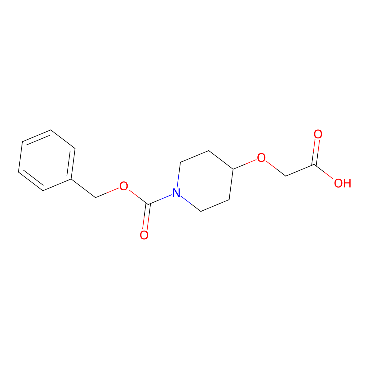 2-((1-((Benzyloxy)carbonyl)piperidin-4-YL)oxy)acetic acid molecular structure, CAS 162504-85-0