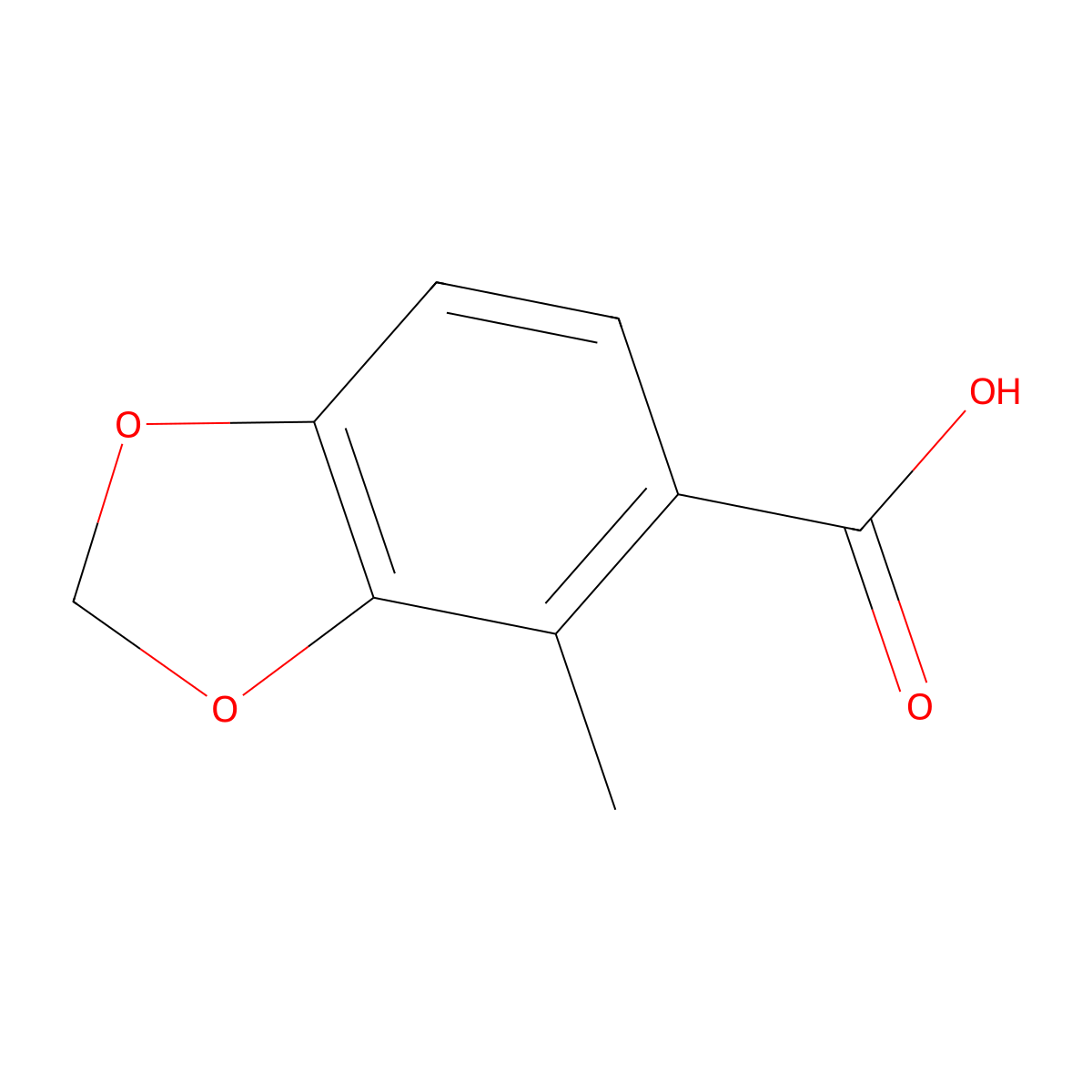 4-Methyl-1,3-benzodioxole-5-carboxylic acid molecular structure, CAS 162506-58-3