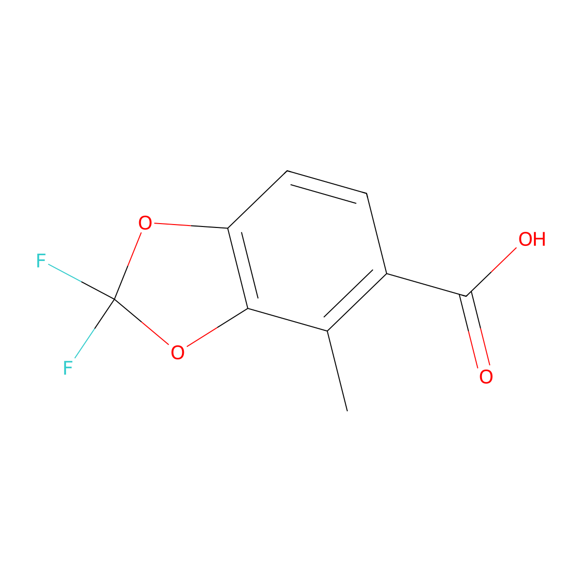2,2-Difluoro-4-methyl-1,3-dioxaindane-5-carboxylic acid molecular structure, CAS 162506-80-1