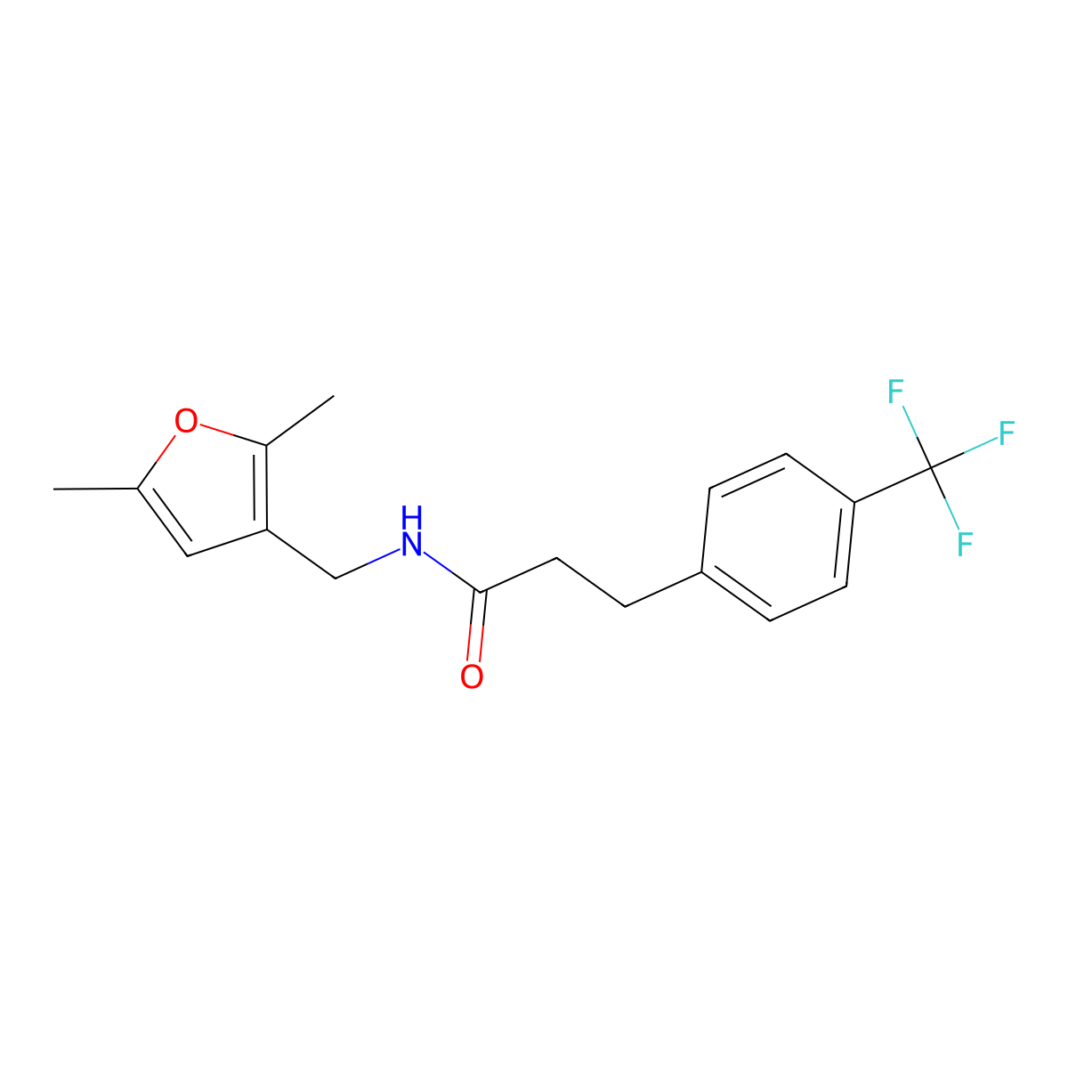 N-[(2,5-Dimethylfuran-3-YL)methyl]-3-[4-(trifluoromethyl)phenyl]propanamide molecular structure, CAS 1625068-97-4