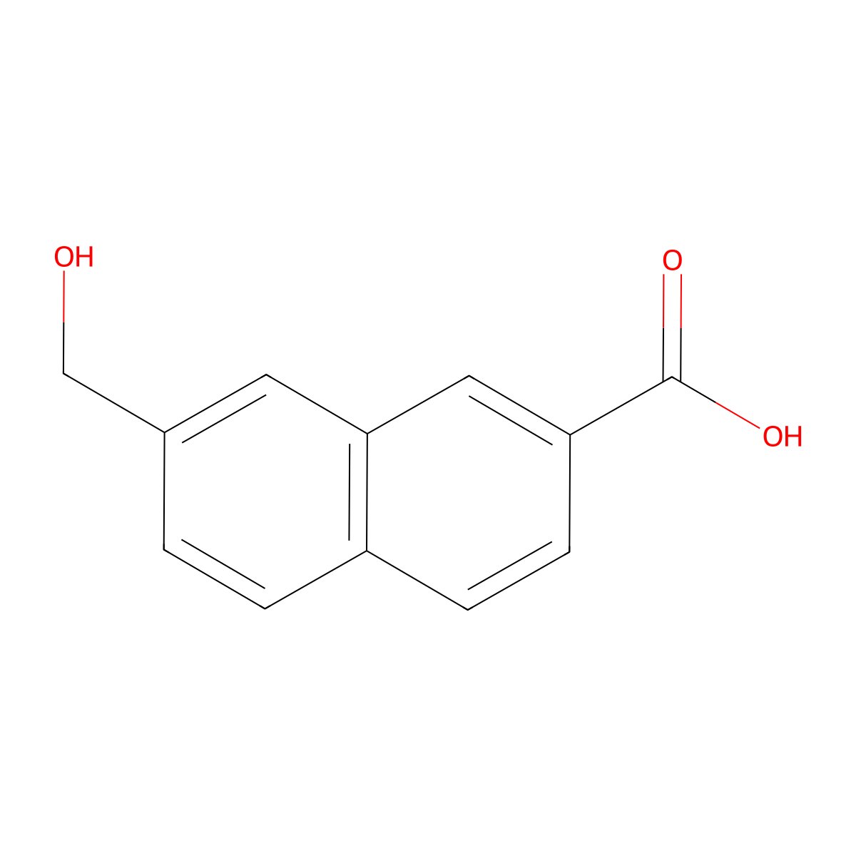 7-(Hydroxymethyl)-2-naphthoic acid molecular structure, CAS 162514-07-0