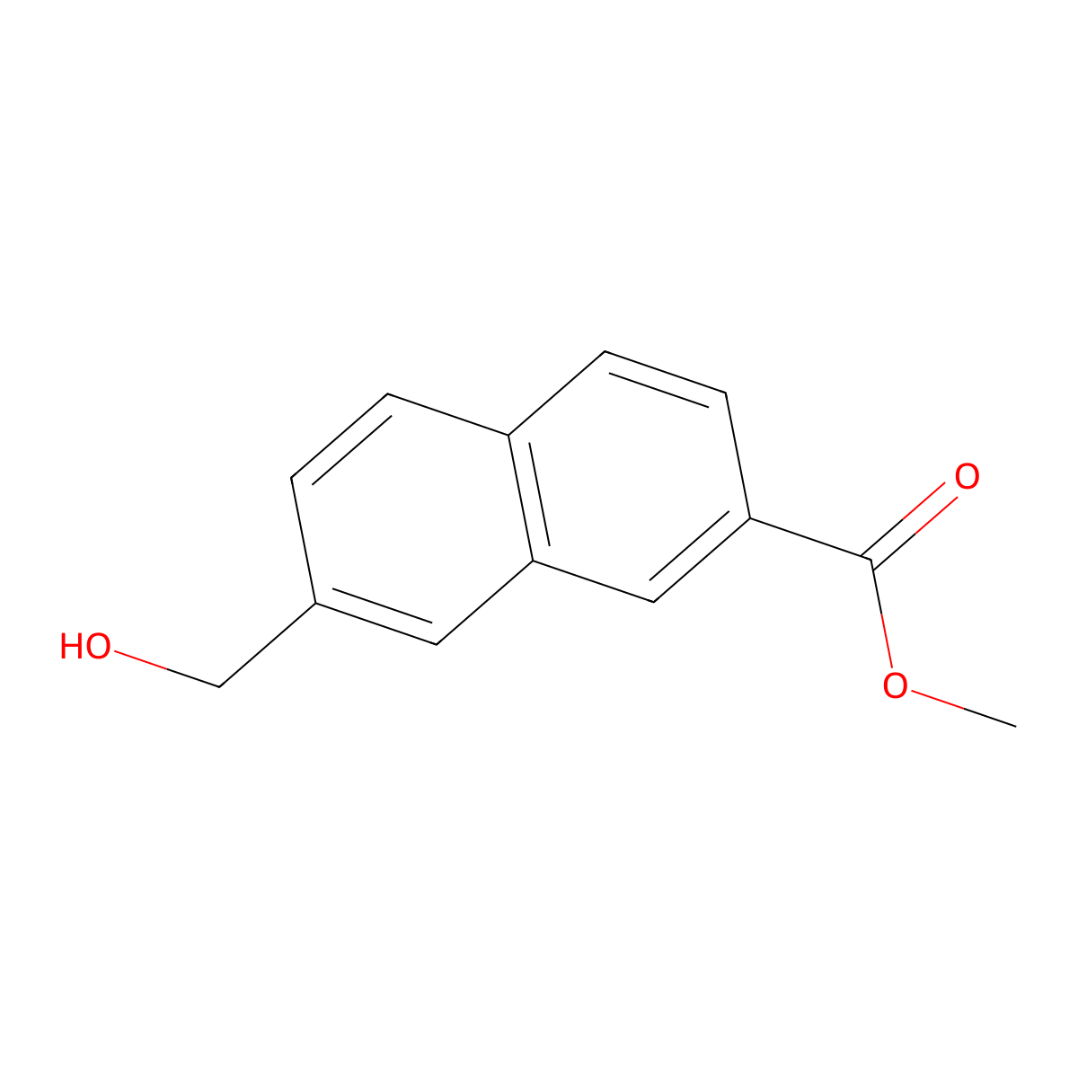 Methyl 7-(hydroxymethyl)naphthalene-2-carboxylate molecular structure, CAS 162514-08-1