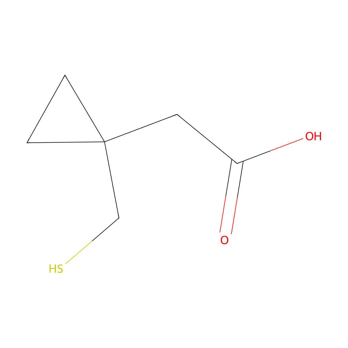 1-(Mercaptomethyl)cyclopropaneacetic acid molecular structure, CAS 162515-68-6