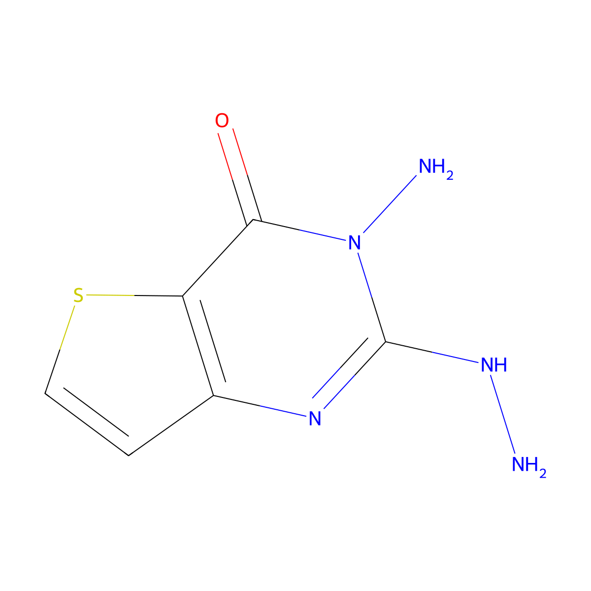 3-Amino-2-hydrazinylthieno(3,2-d)pyrimidin-4(3H)-one molecular structure, CAS 162519-33-7