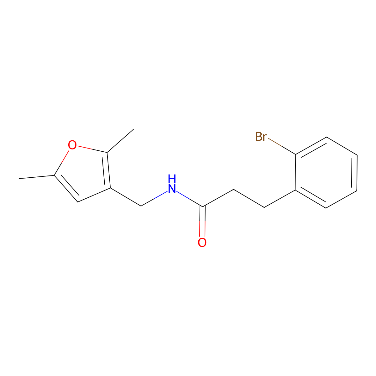 3-(2-Bromophenyl)-N-[(2,5-dimethylfuran-3-YL)methyl]propanamide molecular structure, CAS 1625199-65-6