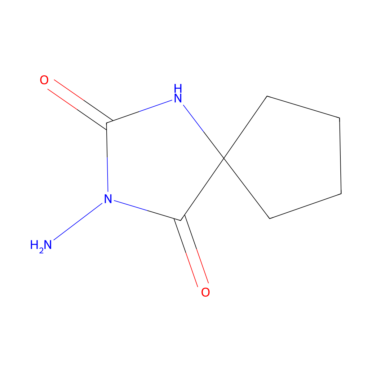 3-Amino-1,3-diazaspiro[4.4]nonane-2,4-dione molecular structure, CAS 16252-62-3
