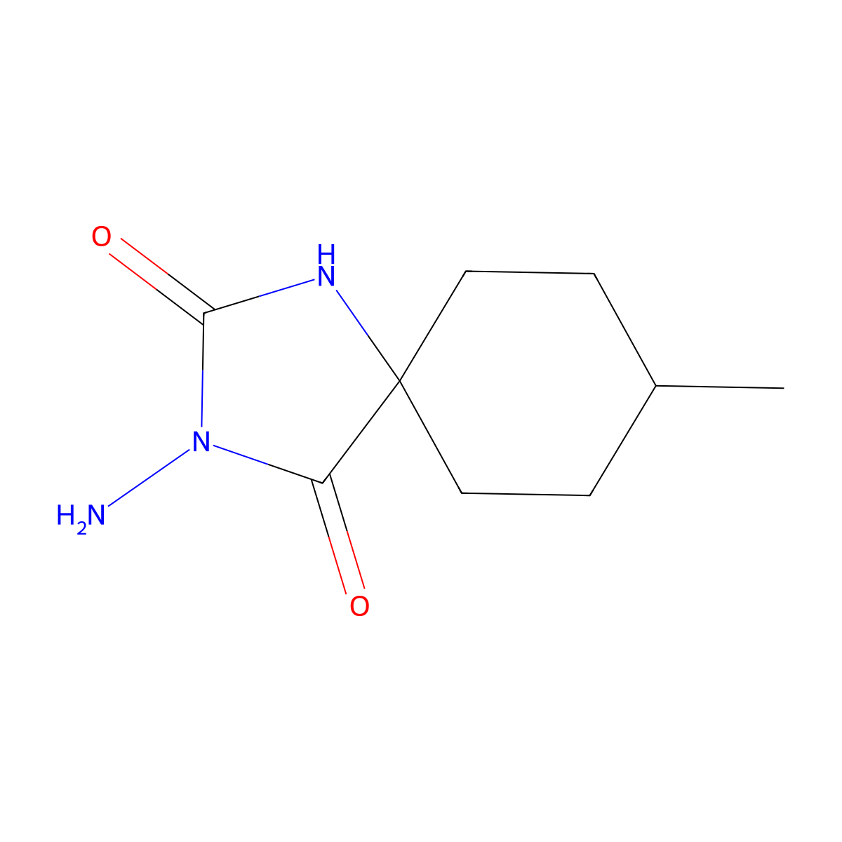 3-Amino-8-methyl-1,3-diazaspiro[4.5]decane-2,4-dione molecular structure, CAS 16252-93-0