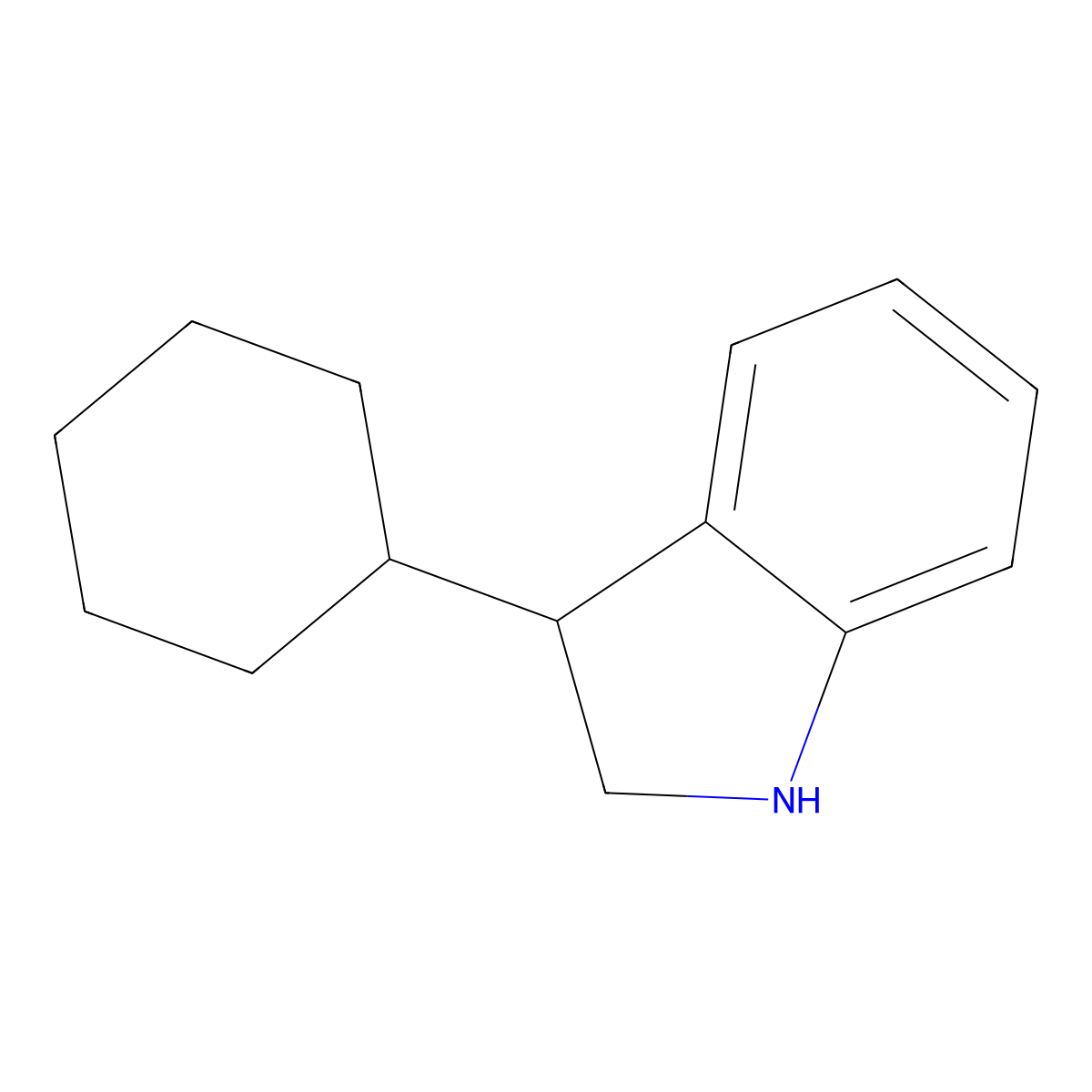 3-Cyclohexylindoline molecular structure, CAS 162523-47-9