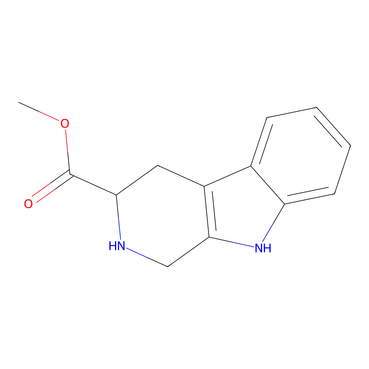 2,3,4,9-Tetrahydro-1H-beta-carboline-3-carboxylic acid methyl ester molecular structure, CAS 16253-64-8