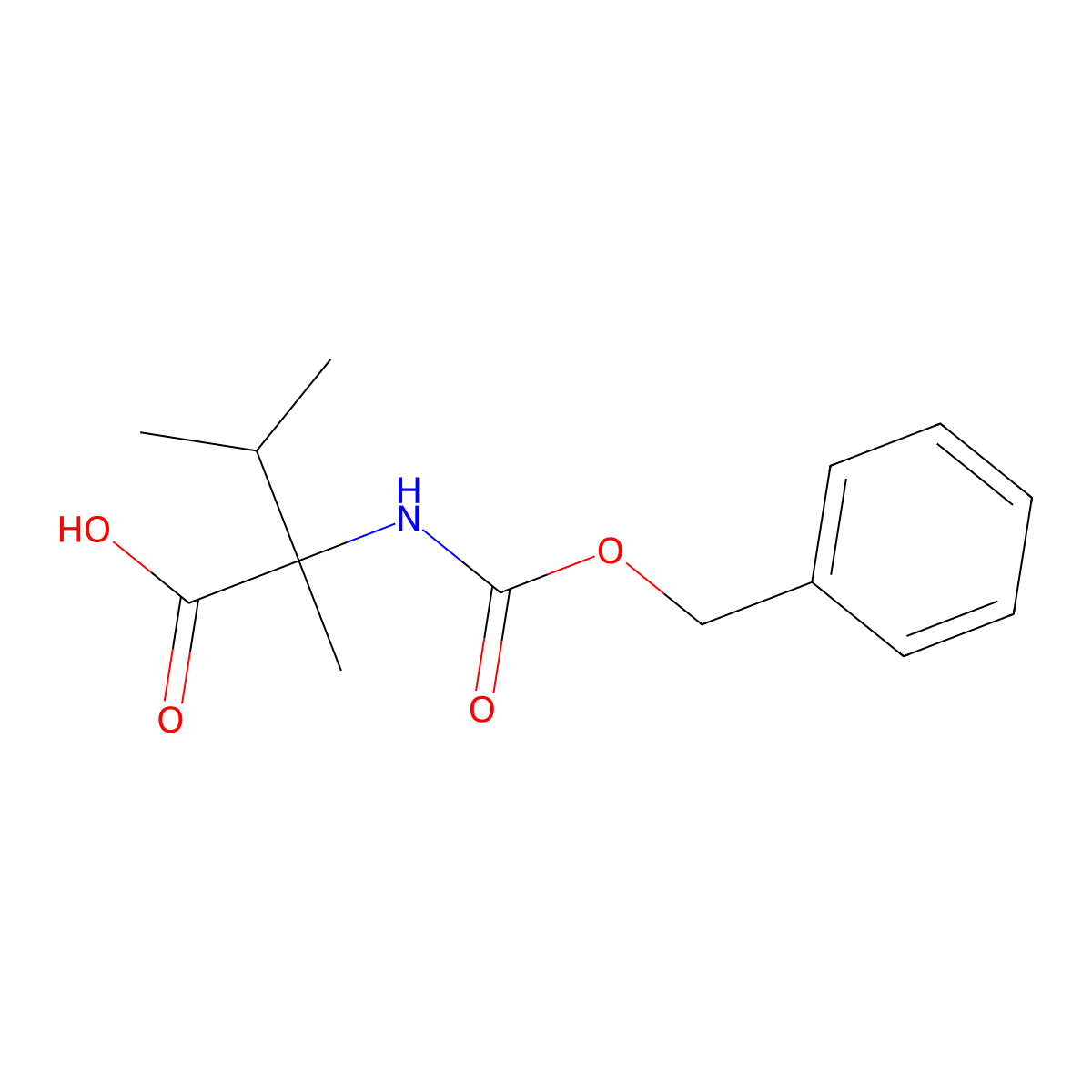 2-(((Benzyloxy)carbonyl)amino)-2,3-dimethylbutanoic acid molecular structure, CAS 162536-54-1