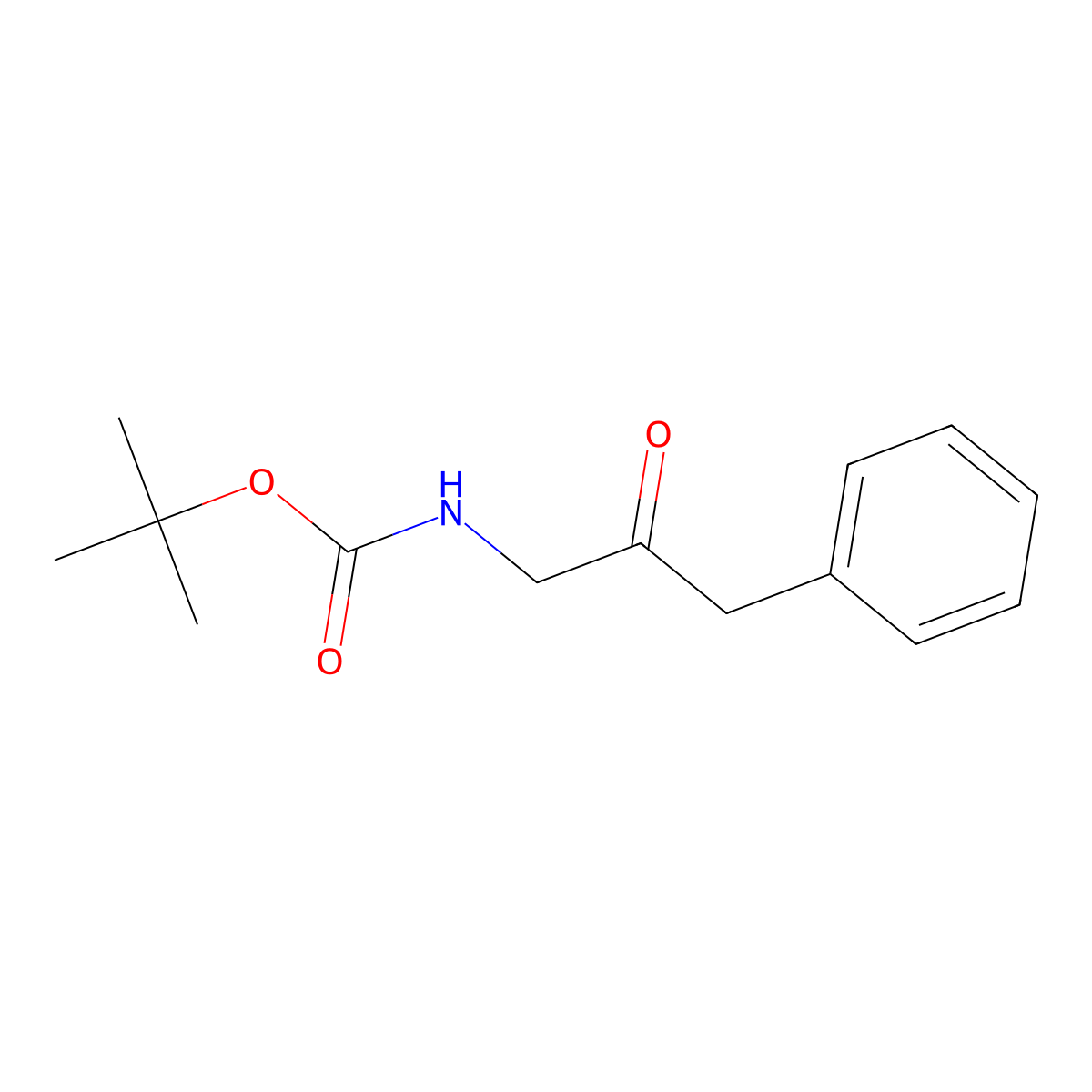 tert-butyl N-(2-oxo-3-phenylpropyl)carbamate molecular structure, CAS 162536-89-2