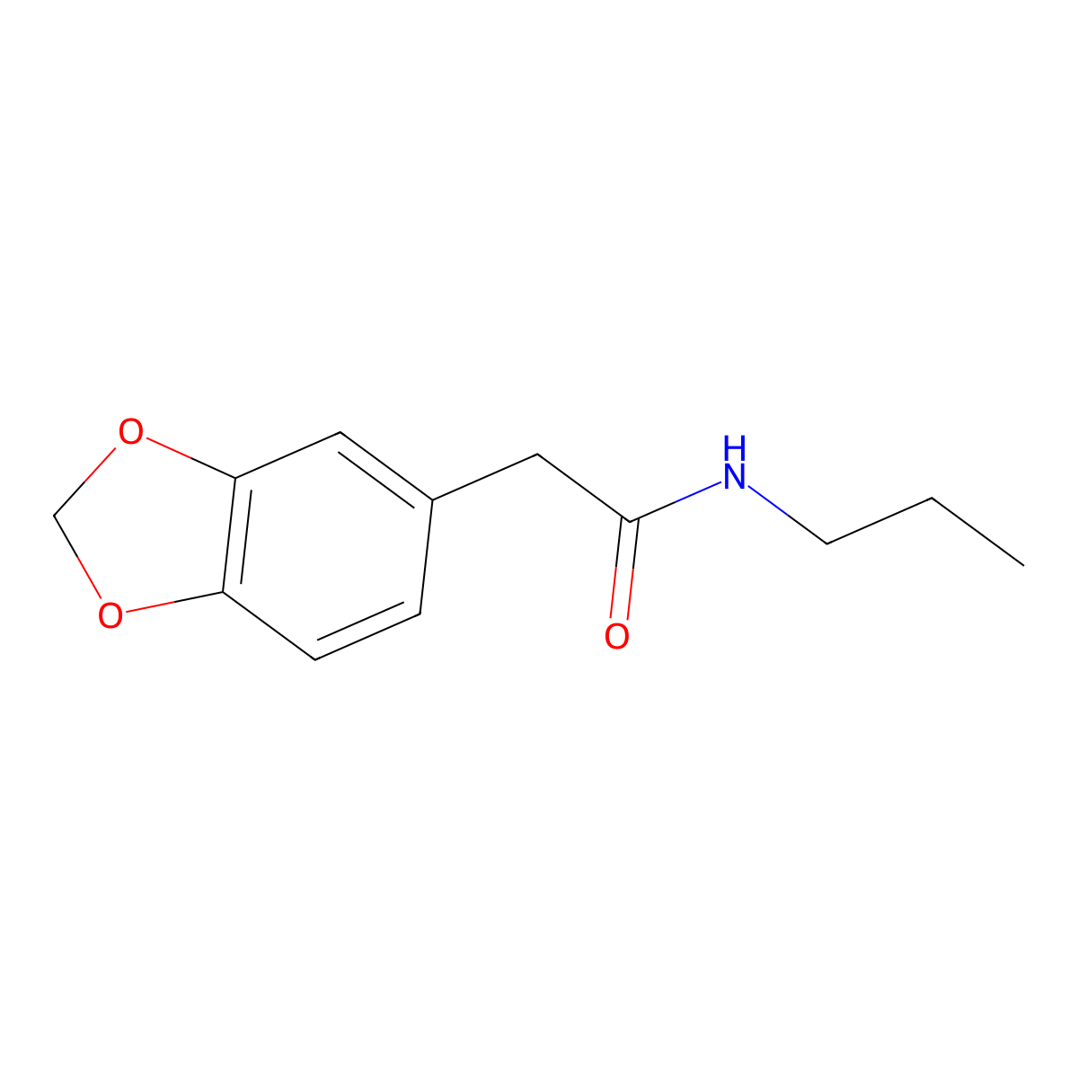 2-(1,3-dioxaindan-5-yl)-N-propylacetamide molecular structure, CAS 1625386-25-5