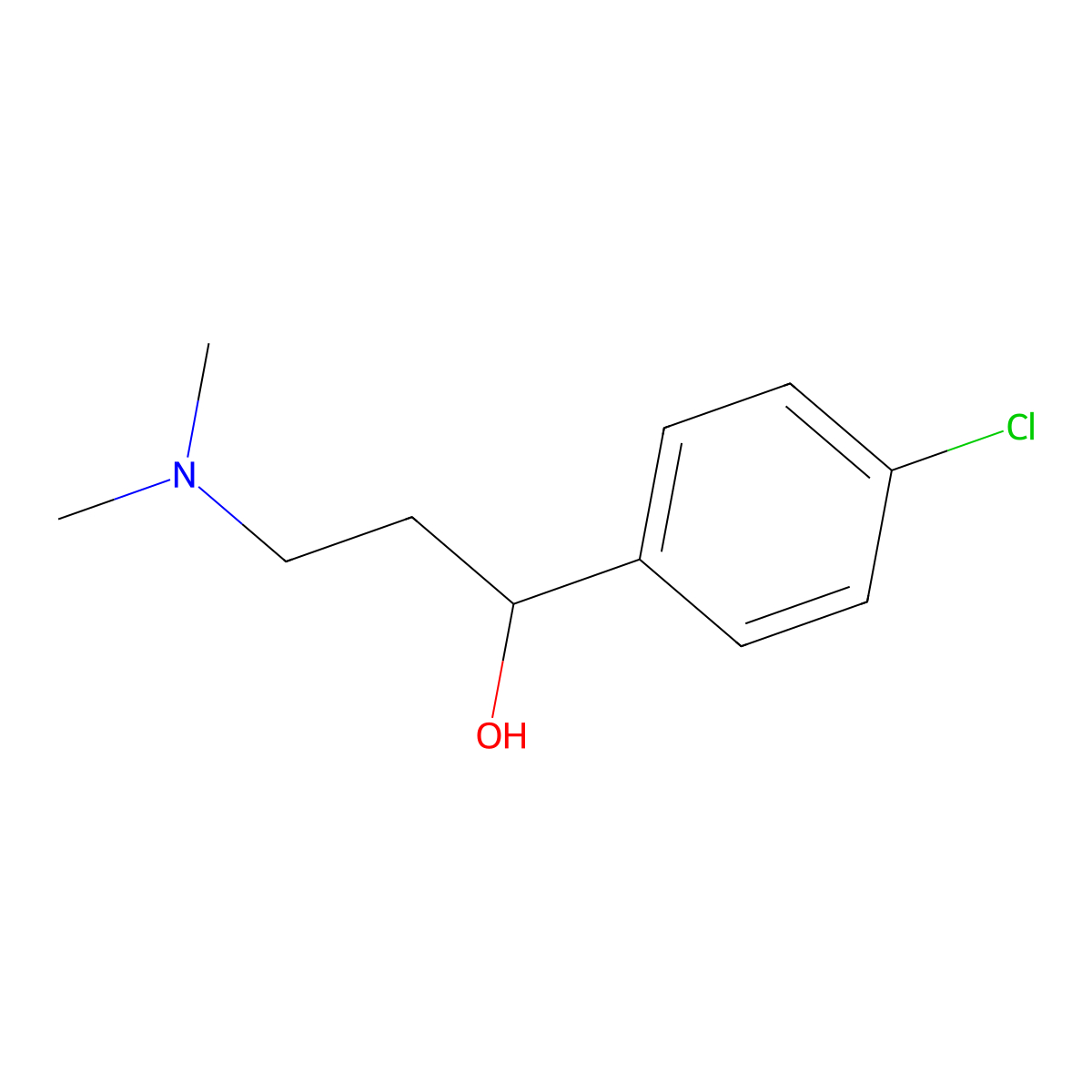 1-(4-Chlorophenyl)-3-(dimethylamino)propan-1-ol molecular structure, CAS 16254-21-0