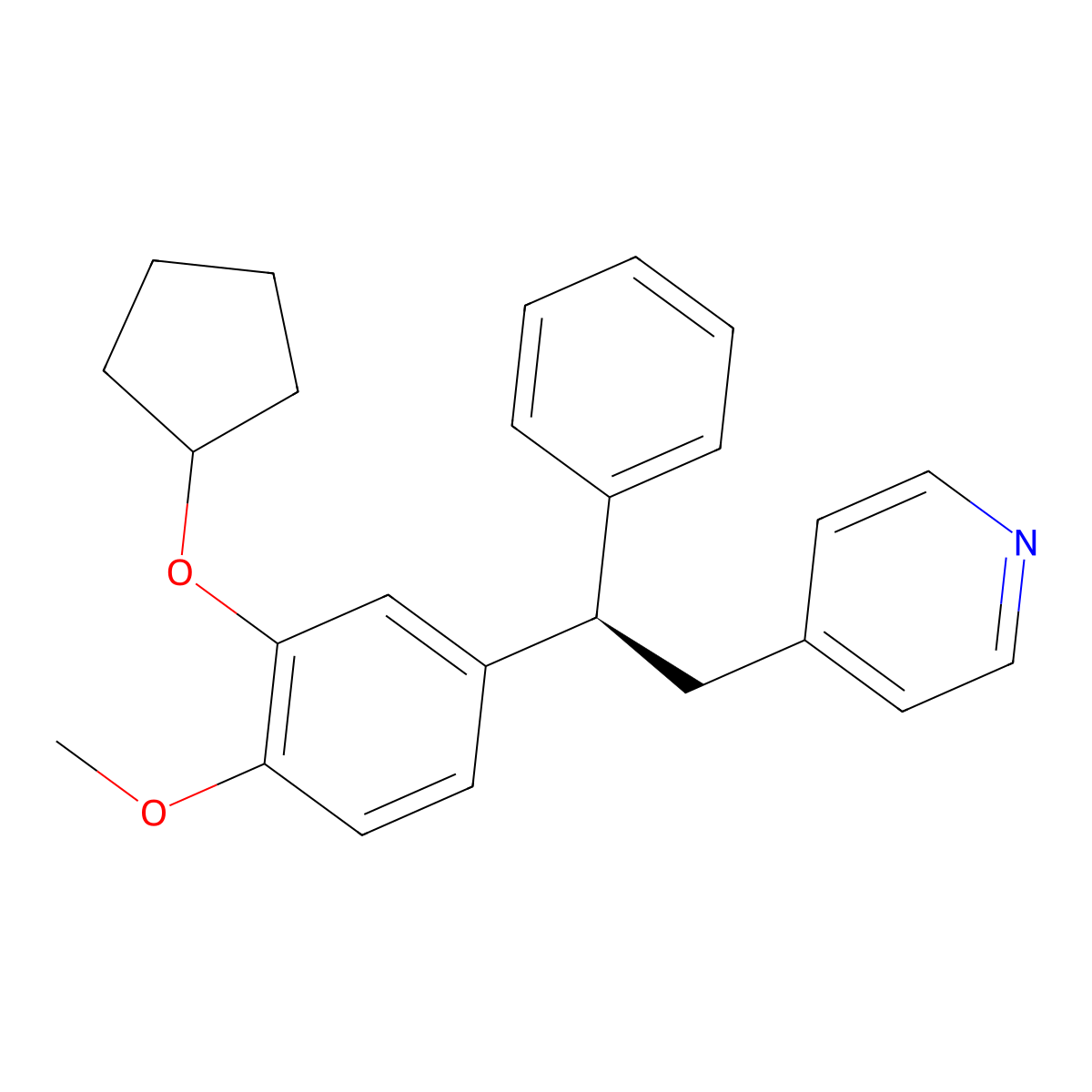 4-(2-(3-(Cyclopentyloxy)-4-methoxyphenyl)-2-phenylethyl)pyridine molecular structure, CAS 162542-90-7