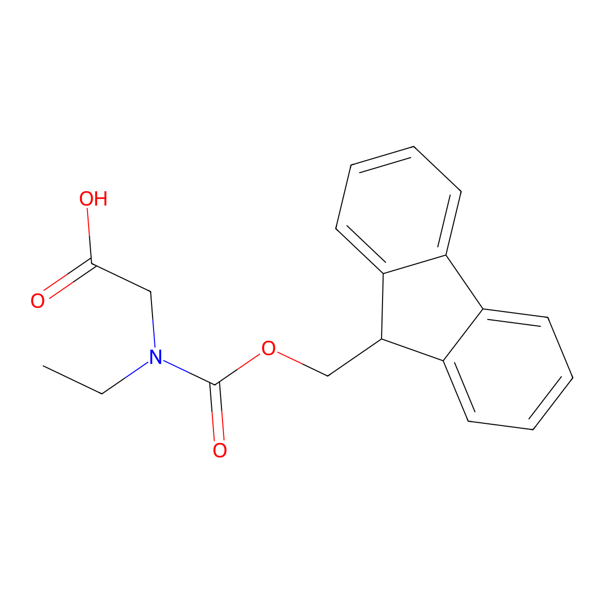 2-(ethyl((9H-fluoren-9-ylmethoxy)carbonyl)amino)acetic acid molecular structure, CAS 162545-29-1