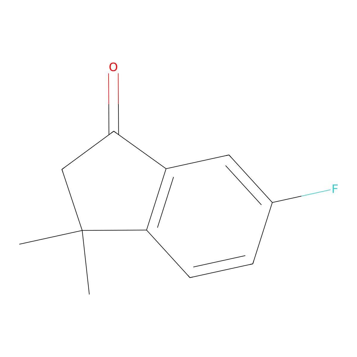 6-fluoro-3,3-dimethyl-2,3-dihydro-1H-inden-1-one molecular structure, CAS 162548-96-1