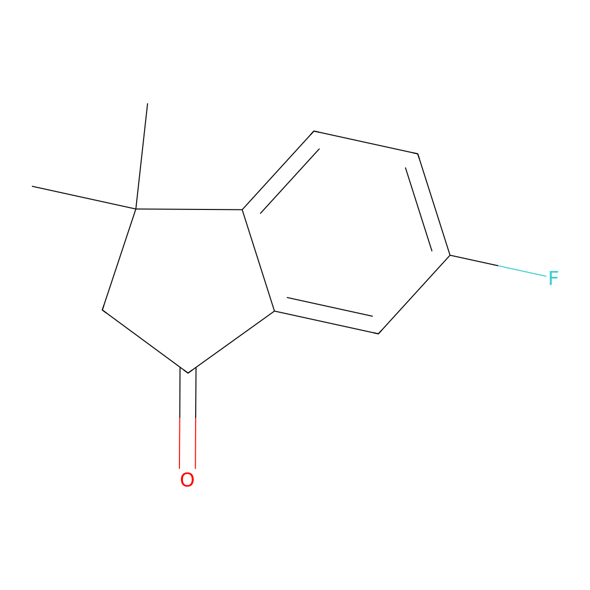 6-fluoro-3,3-dimethyl-2,3-dihydro-1H-inden-1-one molecular structure, CAS 162548-96-1