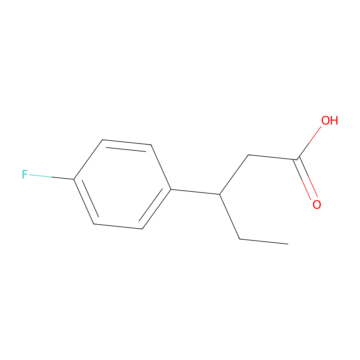 3-(4-Fluorophenyl)pentanoic acid molecular structure, CAS 162549-20-4