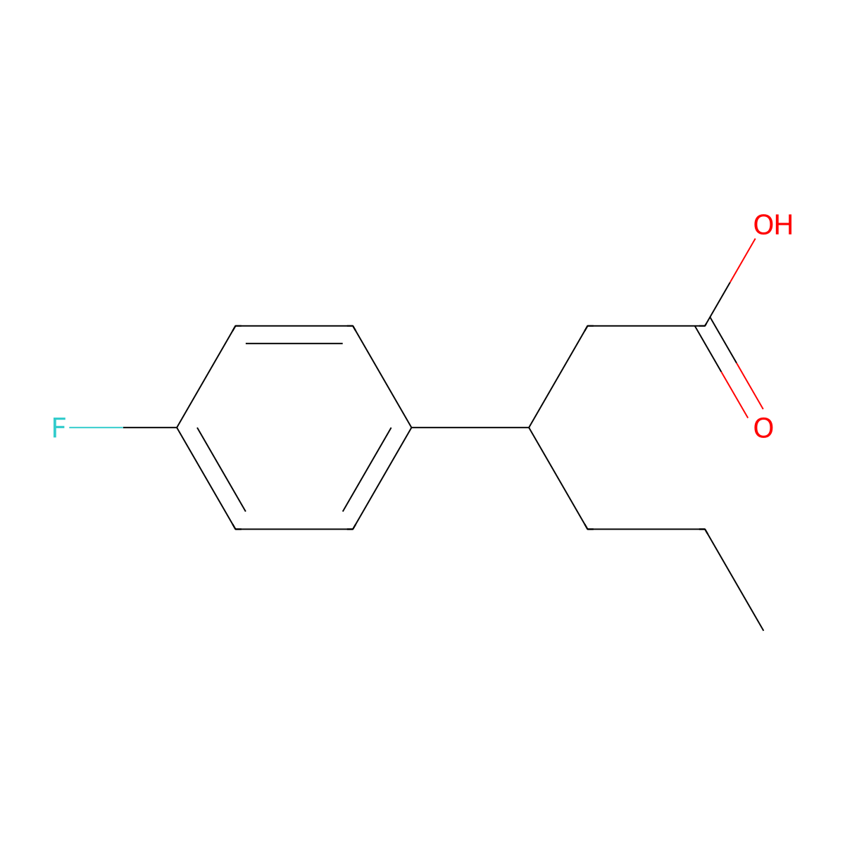 3-(4-Fluorophenyl)hexanoic acid molecular structure, CAS 162549-28-2