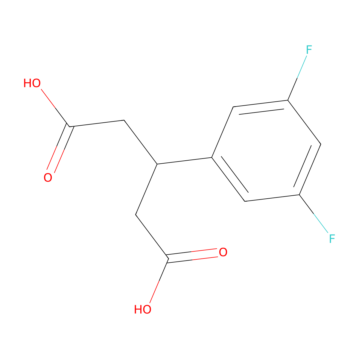 3-(3,5-Difluorophenyl)pentanedioic acid molecular structure, CAS 162549-35-1