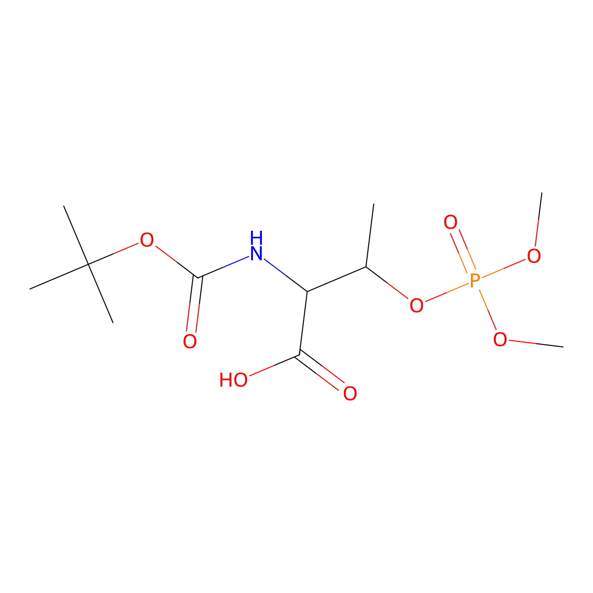 3-Dimethoxyphosphoryloxy-2-[(2-methylpropan-2-yl)oxycarbonylamino]butanoic acid molecular structure, CAS 162554-18-9