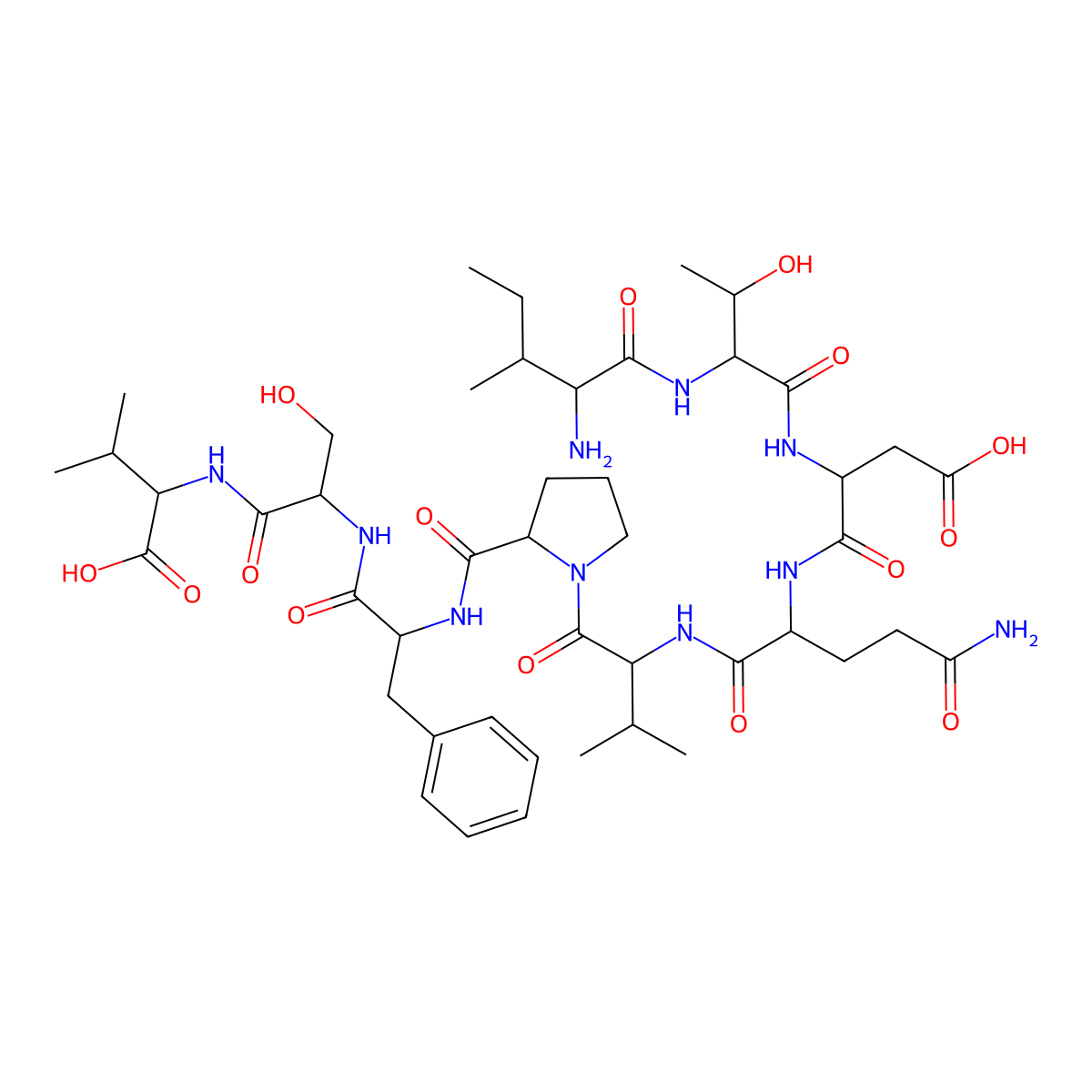 H-Ile-Thr-Asp-Gln-Val-Pro-Phe-Ser-Val-OH molecular structure, CAS 162558-10-3