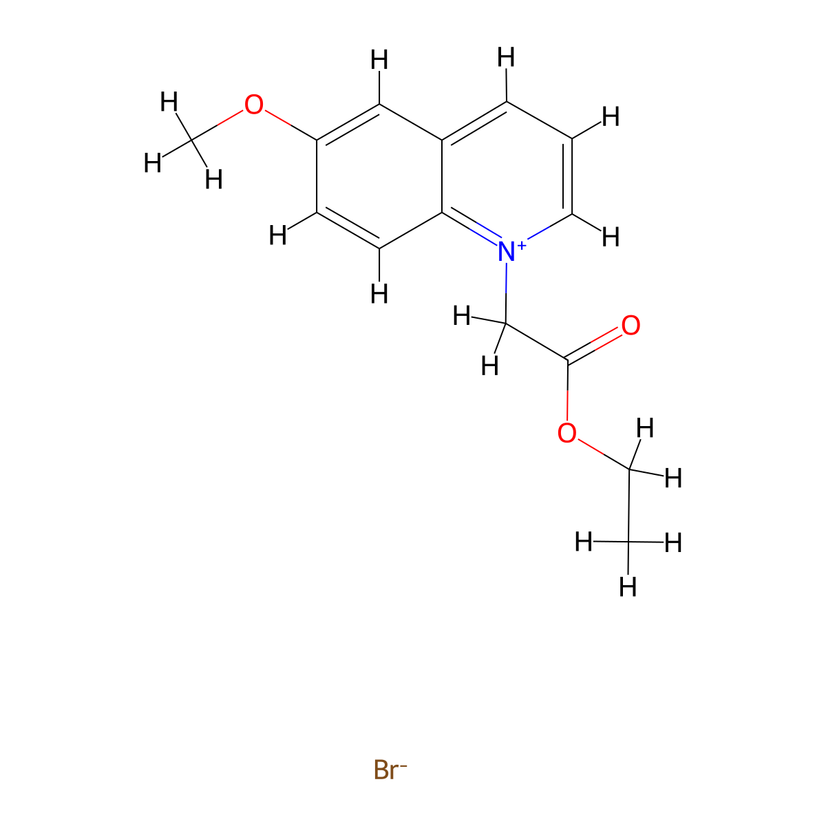 6-Methoxyquinolinium-1-acetic acid ethylester bromide molecular structure, CAS 162558-52-3