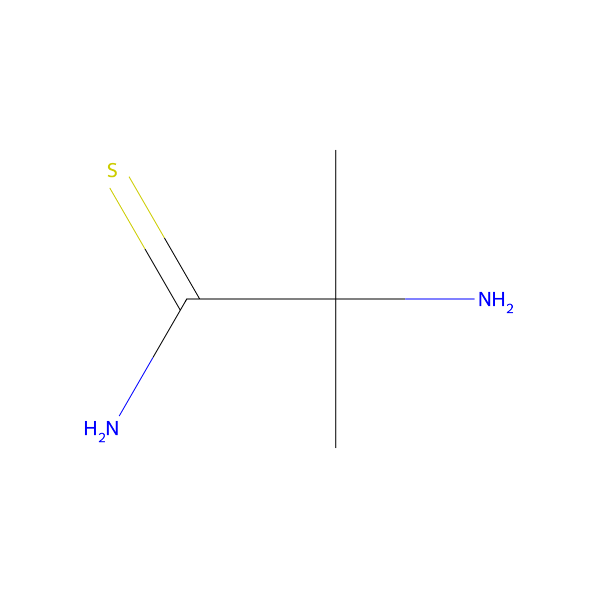 2-Amino-2-methylpropanethioamide molecular structure, CAS 16256-14-7