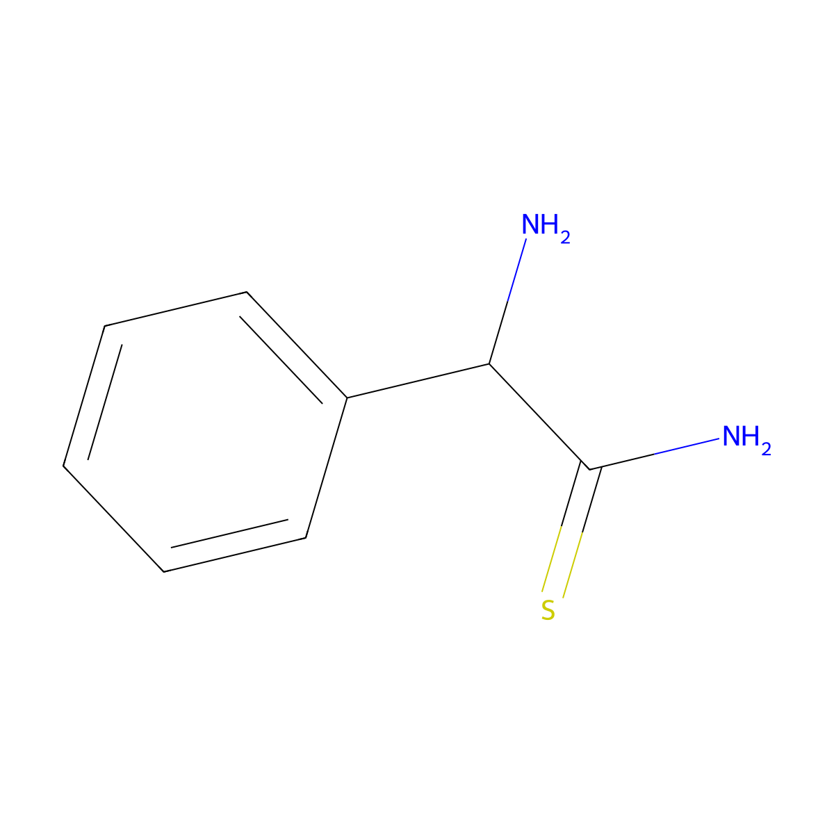2-Amino-2-phenylethanethioamide molecular structure, CAS 16256-21-6