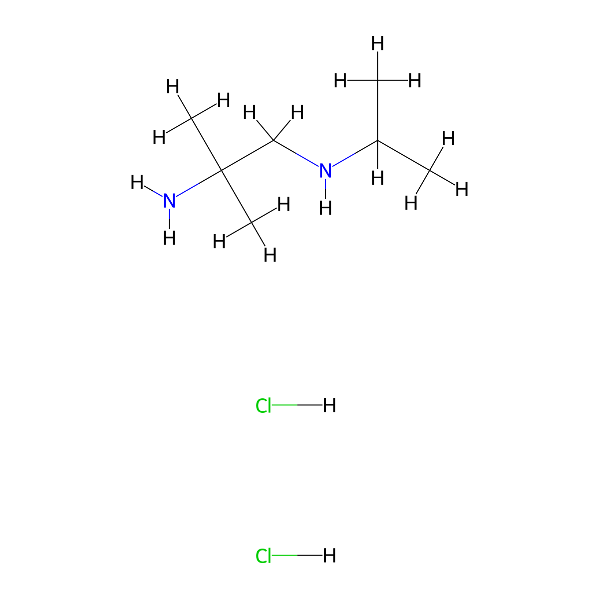 2-methyl-N1-(1-methylethyl)-1,2-Propanediamine dihydrochloride molecular structure, CAS 16256-45-4