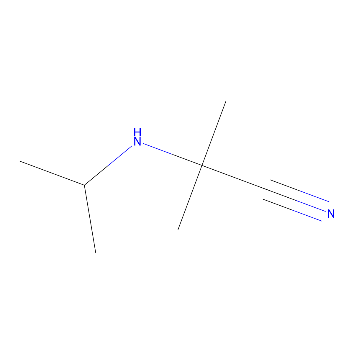 2-Methyl-2-[(propan-2-yl)amino]propanenitrile molecular structure, CAS 16256-47-6